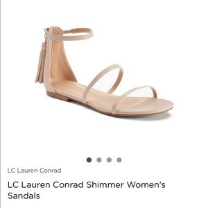 LC Lauren Conrad Shimmer sandals nude blush  7.5